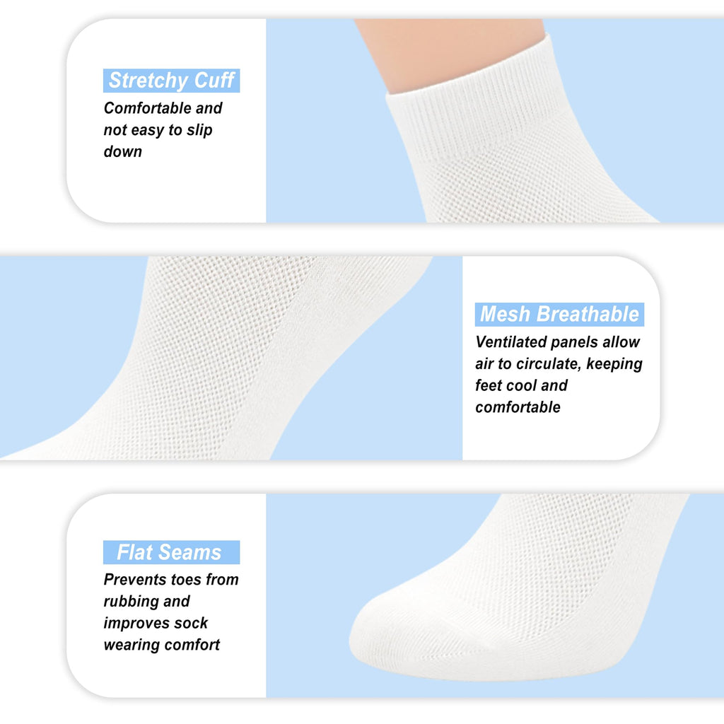Women Thin Viscose Bamboo Above Ankle Crew Socks 5 Pairs Z41628