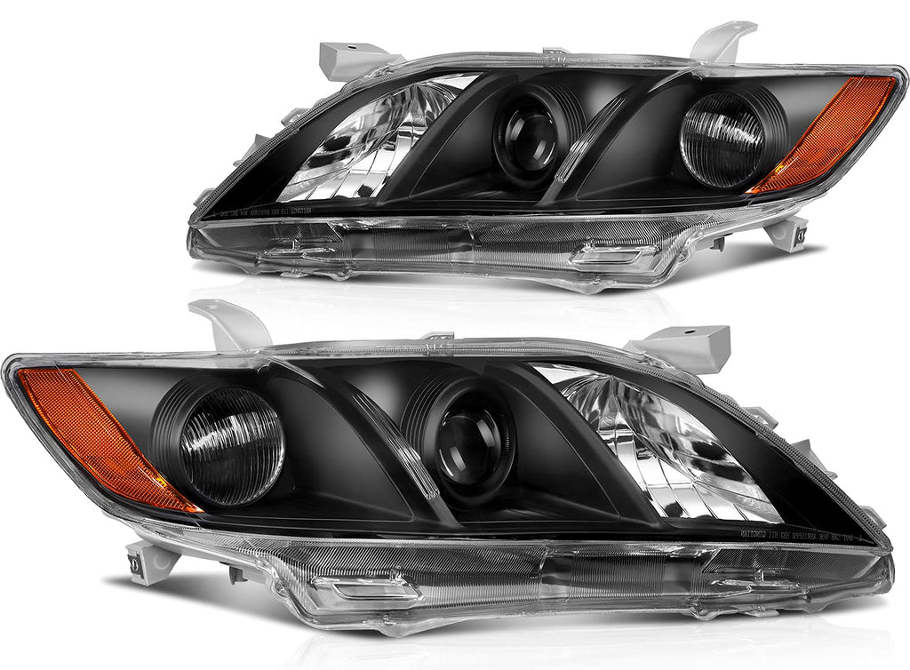 Black Housing Amber Reflector Clear Lens Headlight Assemblies W908441