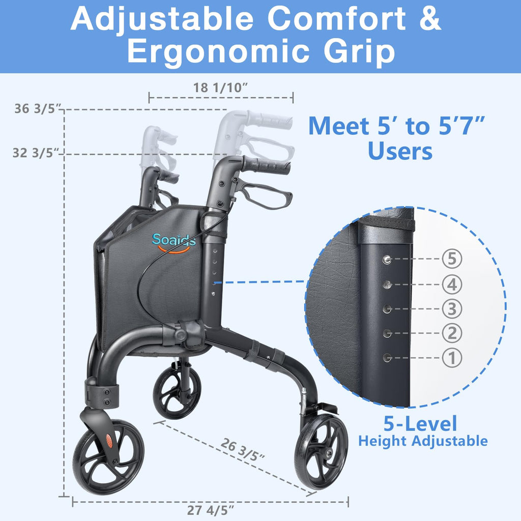 Lightweight Foldable 3 Wheel Walker A739