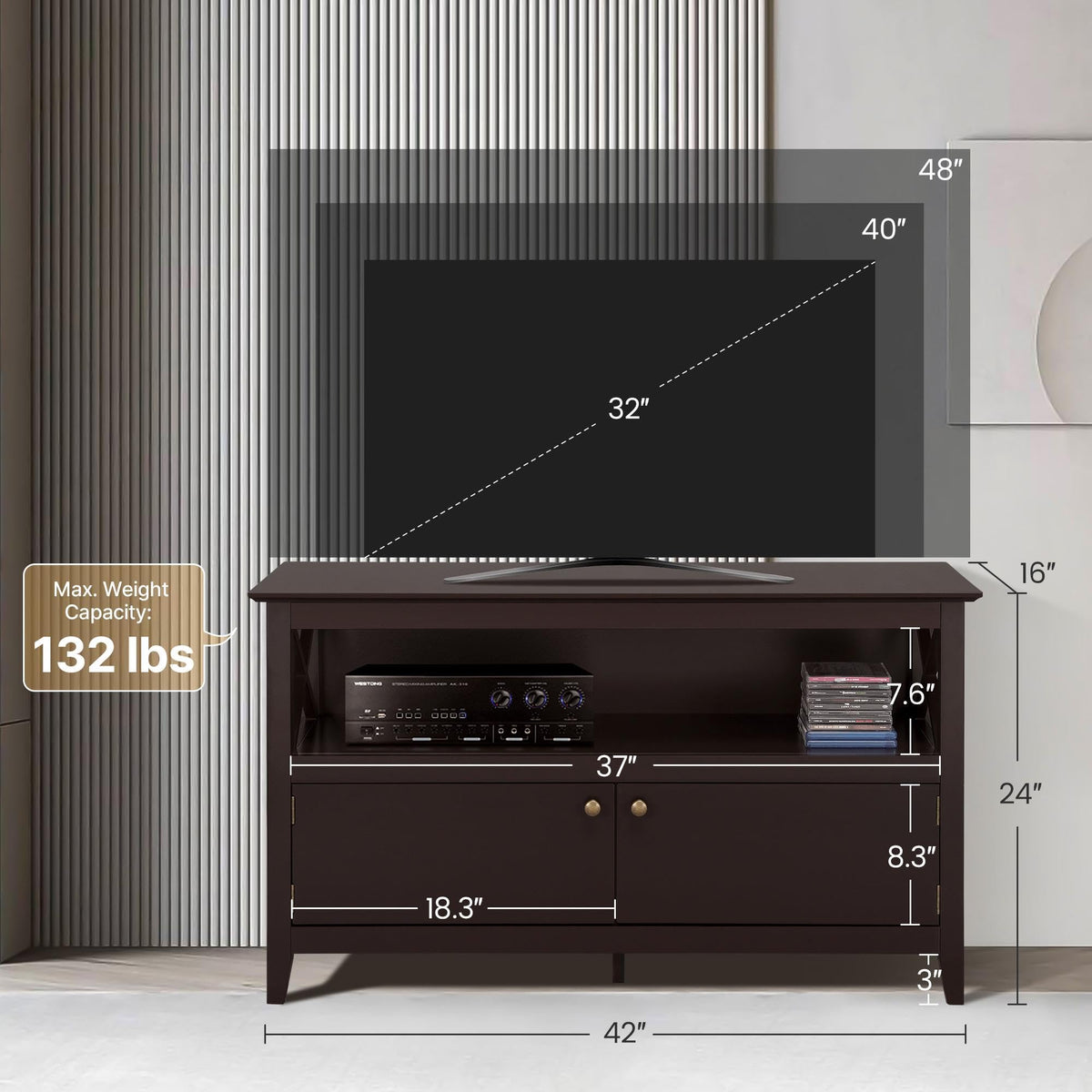42in TV Stand with Storage W277434