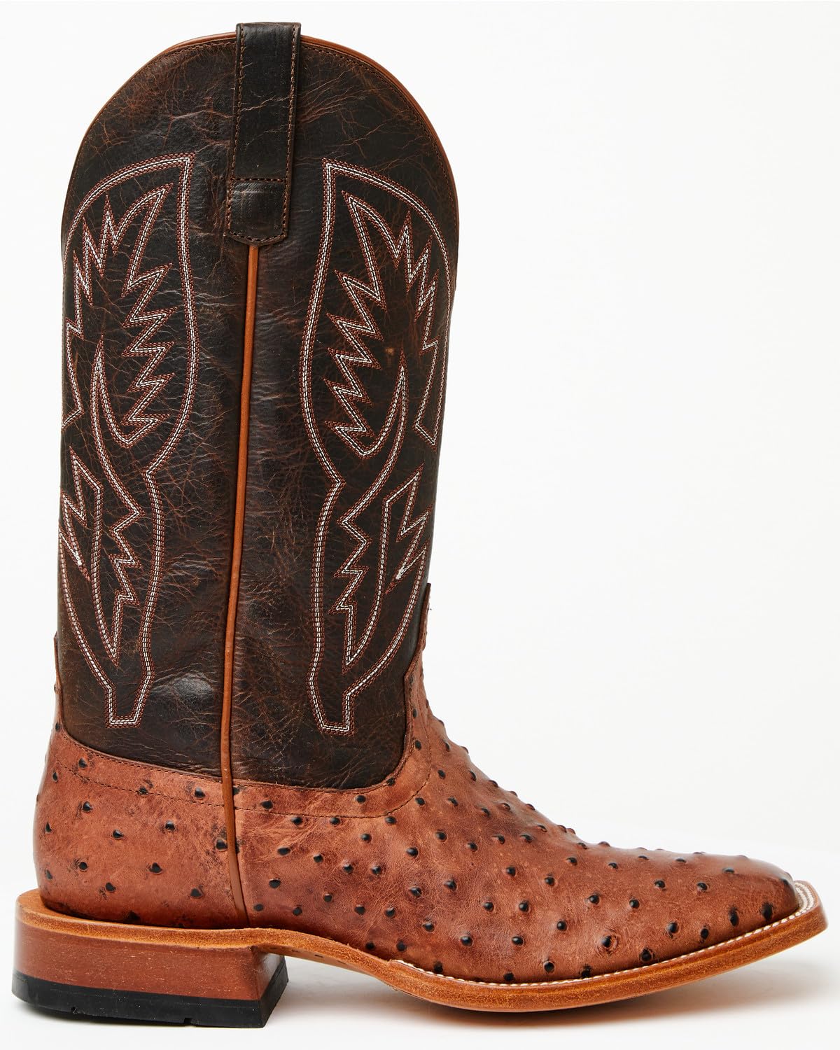Cognac Ostrich Print Tall Western Boots A22146