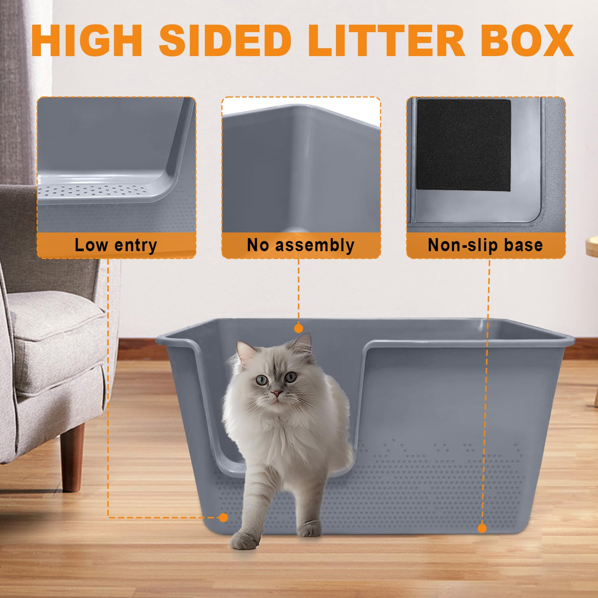 XL High Sides Cat Litter Box B331