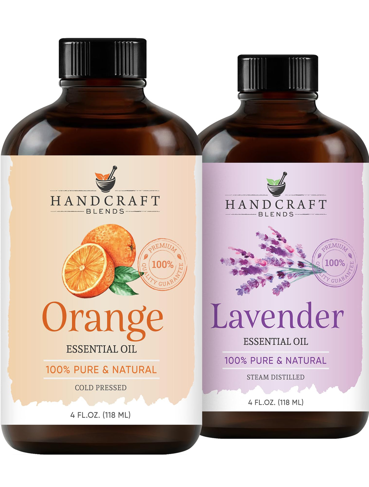 Lavender and Orange Essential Oils 2 x 4 Fl Oz L346
