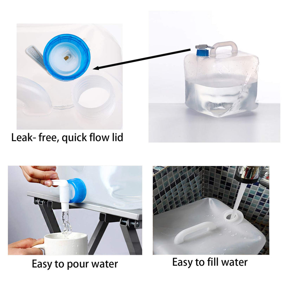 2 Pack 5.3 Gallon Collapsible Water Container with Spigot Z738