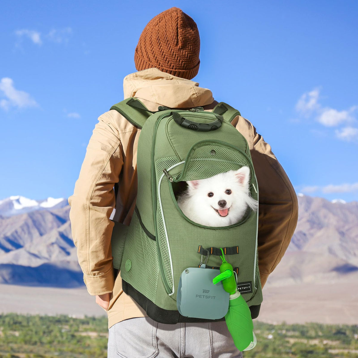Green Pet Dog Carrier Backpack with Large Ventilations Z2277