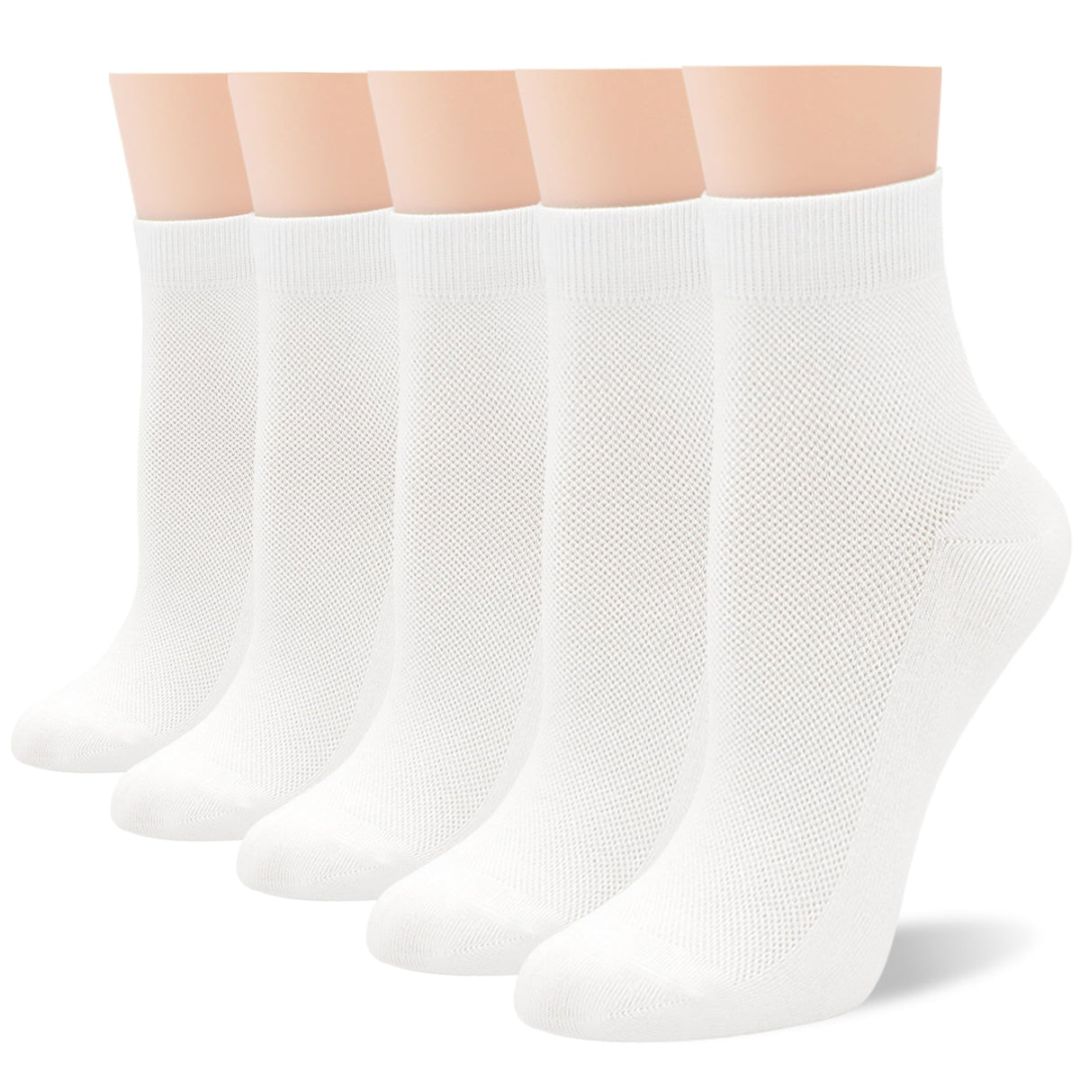 Women Thin Viscose Bamboo Above Ankle Crew Socks 5 Pairs Z41628