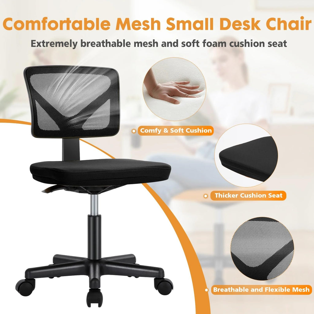 Armless Mesh Office Chair with Lumbar Support D486679