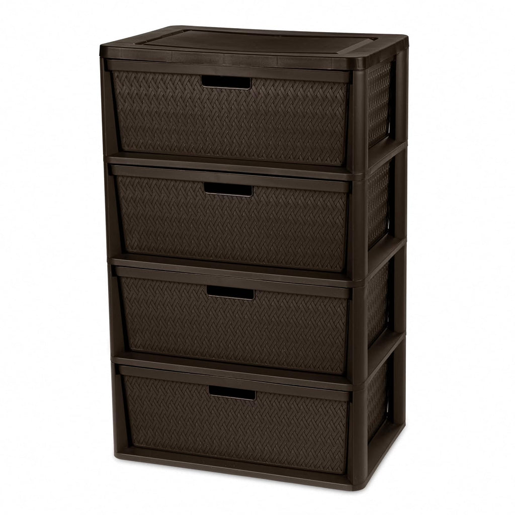 4 Drawer Brown Plastic Storage Tower B584193