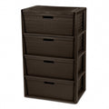 4 Drawer Brown Plastic Storage Tower B584193
