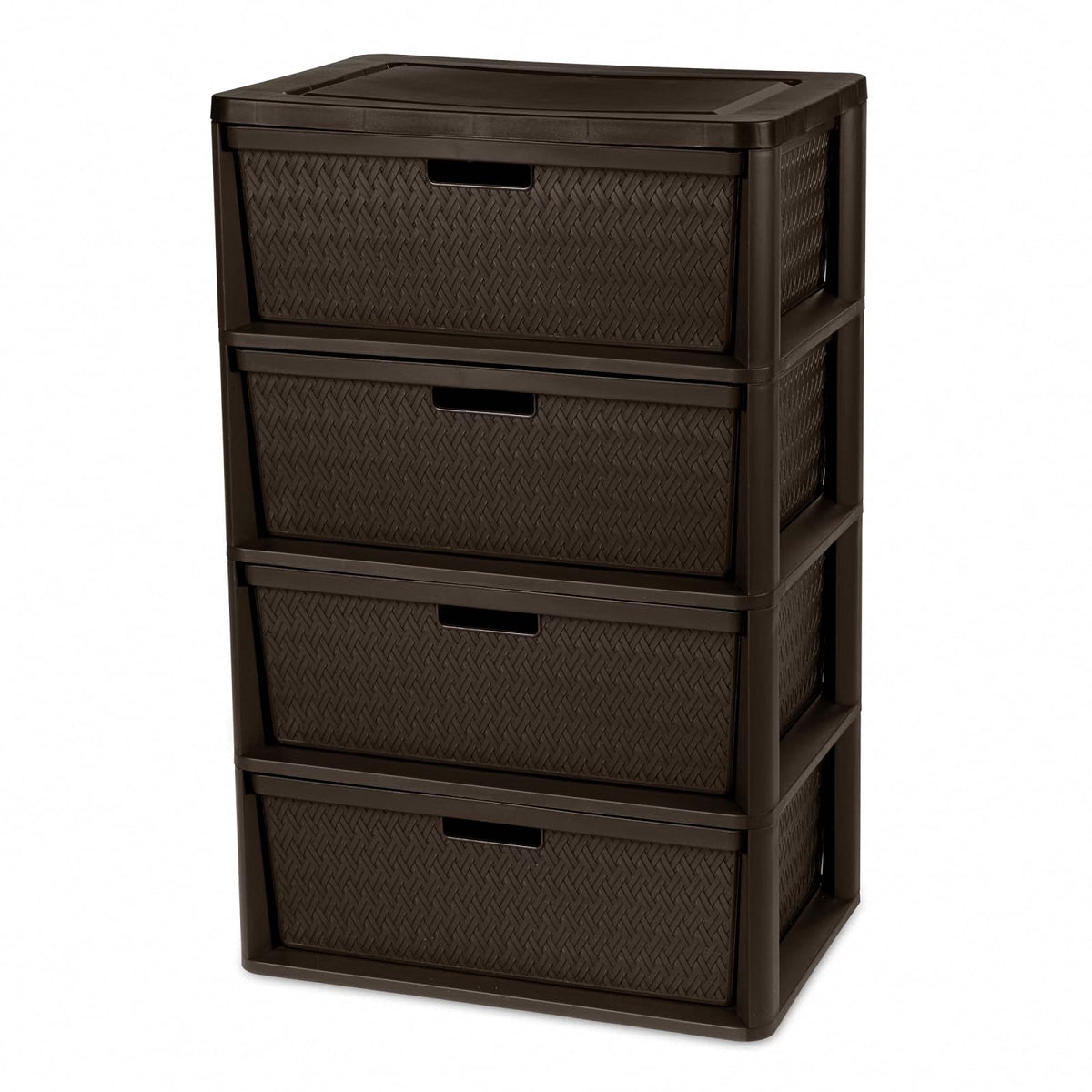 4 Drawer Brown Plastic Storage Tower B584193