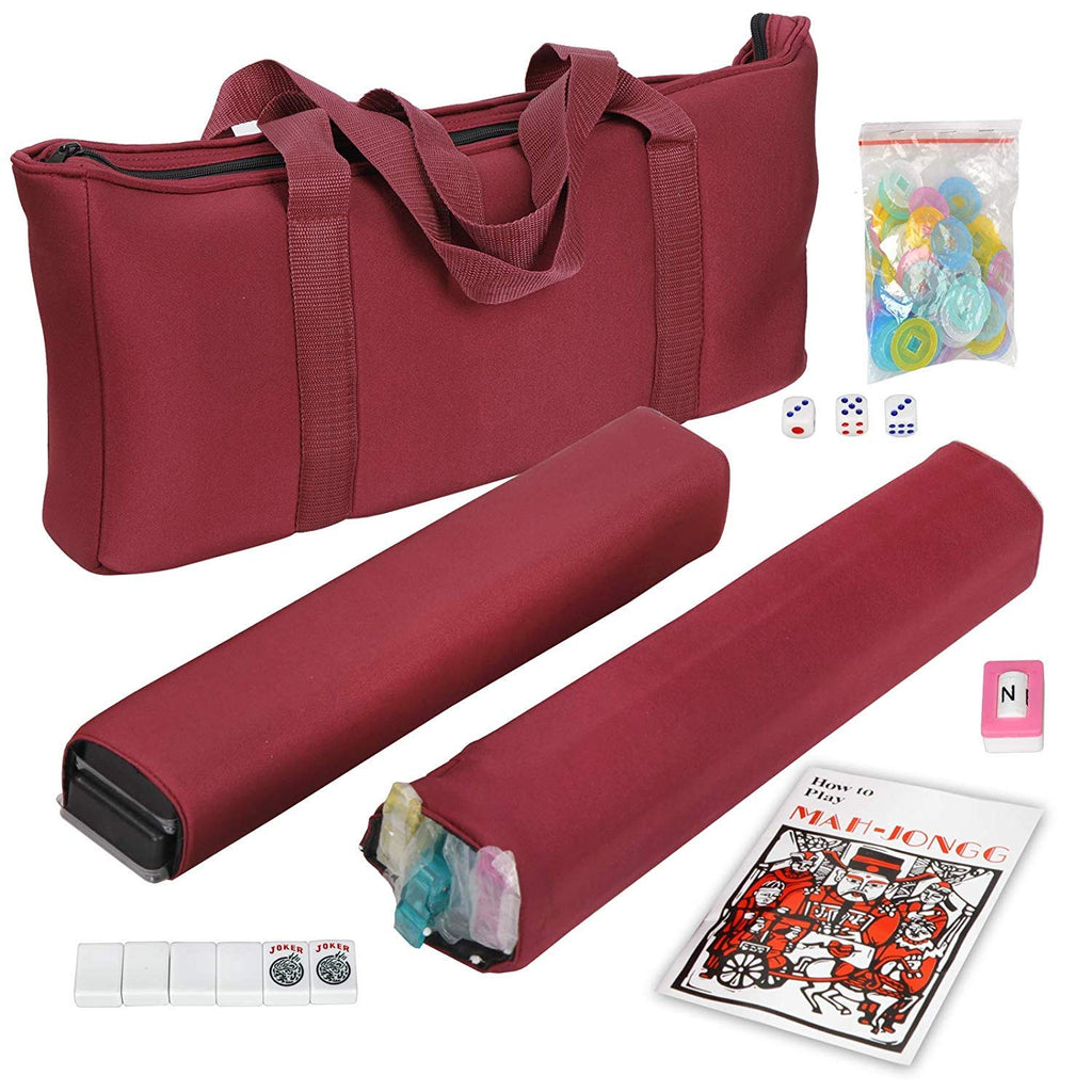 166 Tiles 4 Colors Mahjong Set with Soft Bag O754879