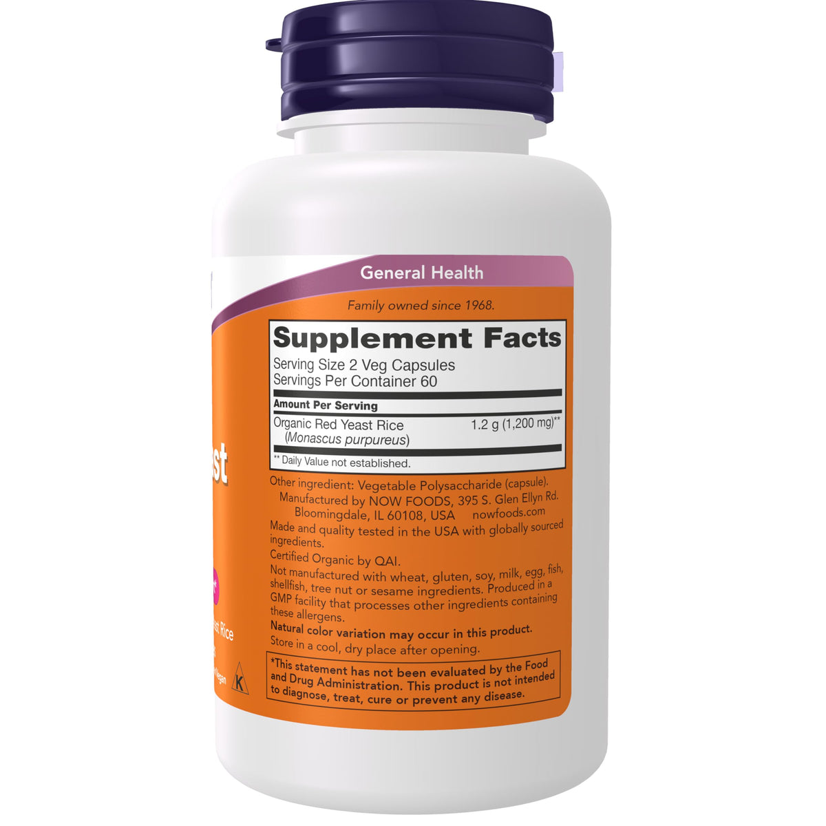 Red Yeast Rice 600 mg 120 Veg Caps R76926