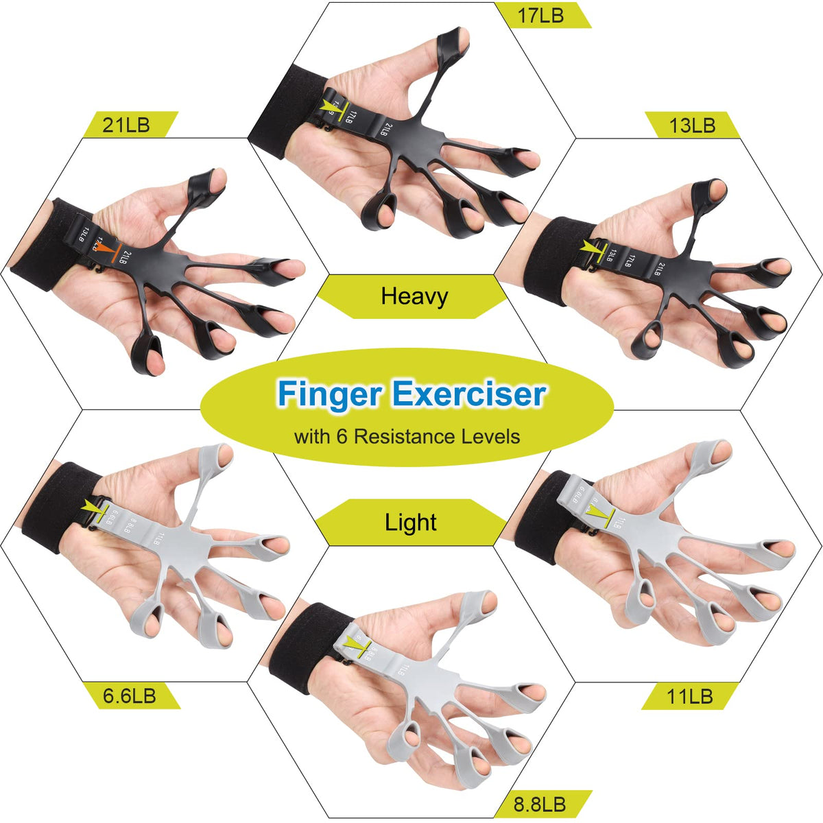 5 Pack Silicone Hand Grip Strengthener Kit Z4822