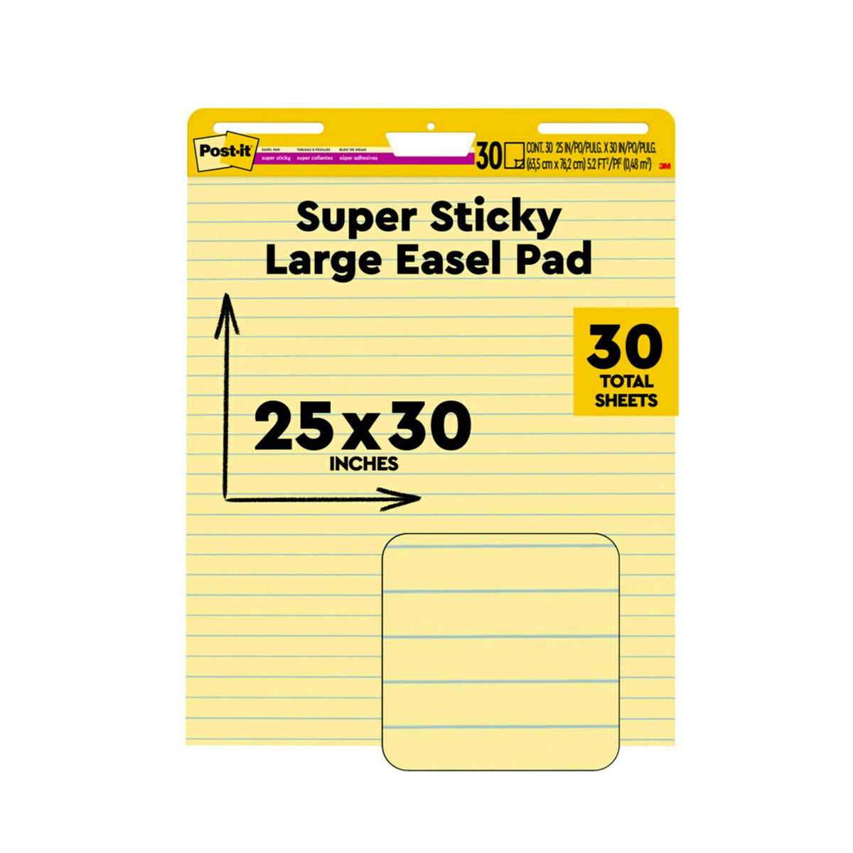 Yellow Lined Self Stick Flip Chart Paper S109360
