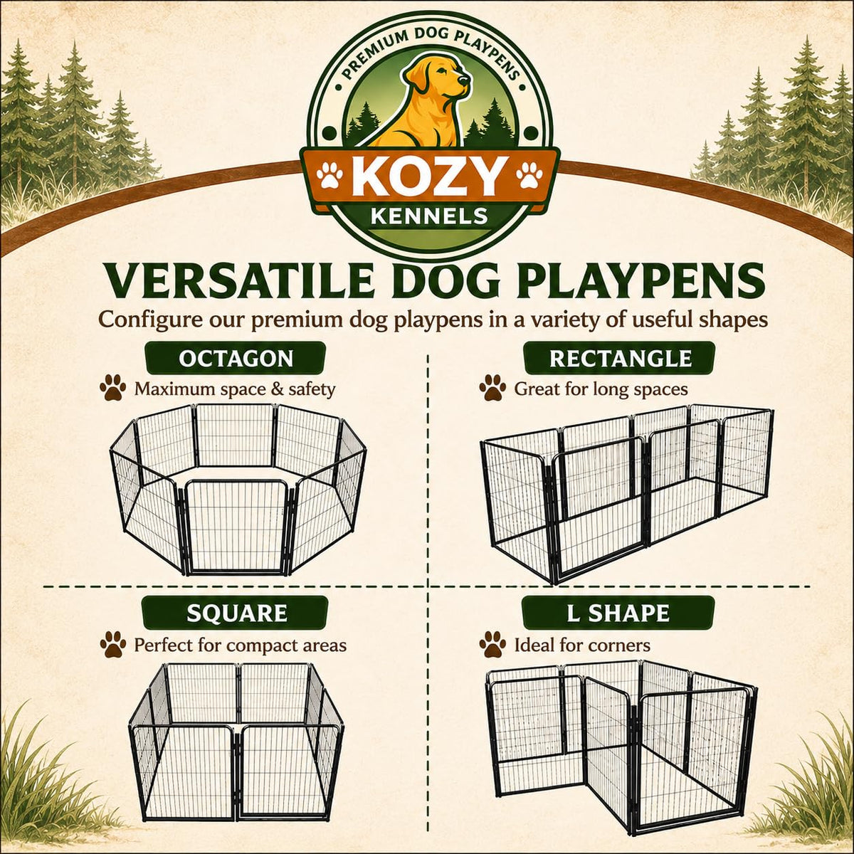 40'' 16 Panels Portable Dog Playpen V549418