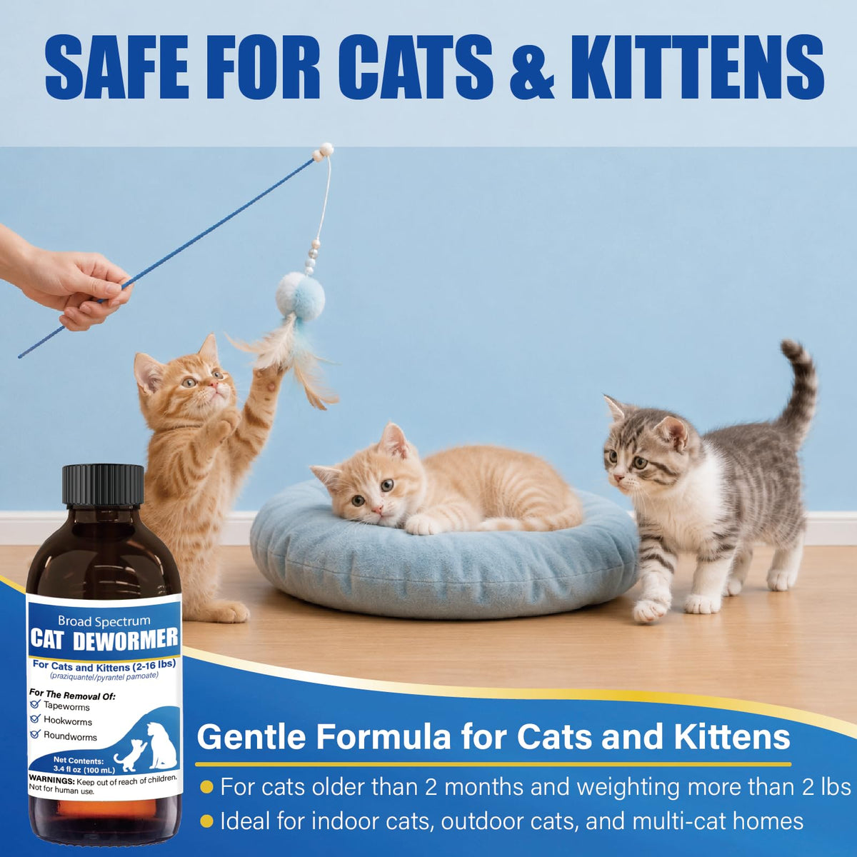 Cat Dewormer Liquid 100 mL with Oral Syringe U14536