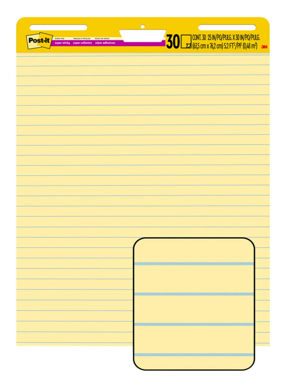 Yellow Lined Self Stick Flip Chart Paper S109360