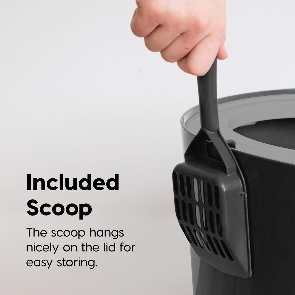 Top Entry Cat Litter Box, Large, Black/Gray G5399