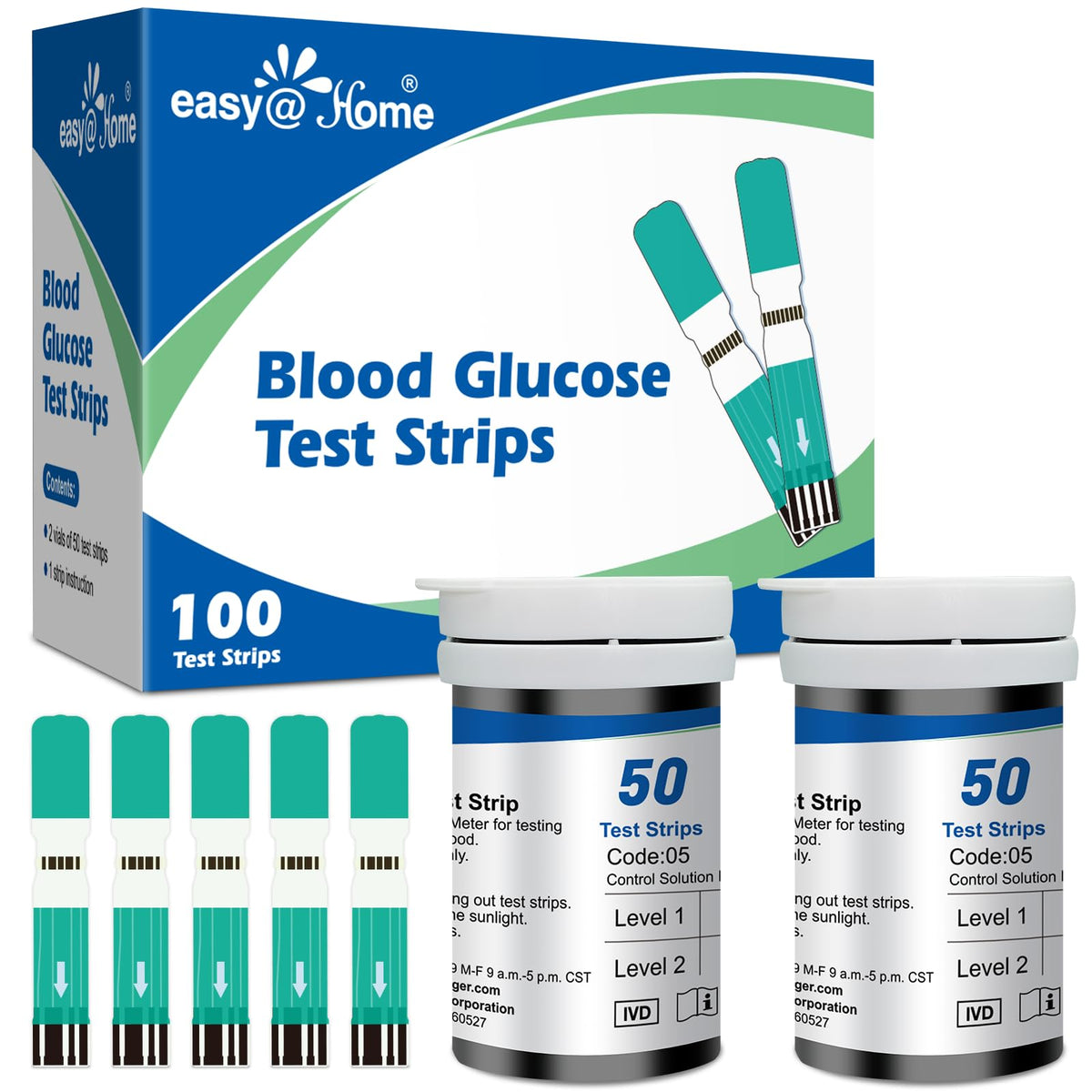 Blood Glucose Test Strips 100-Count Y844