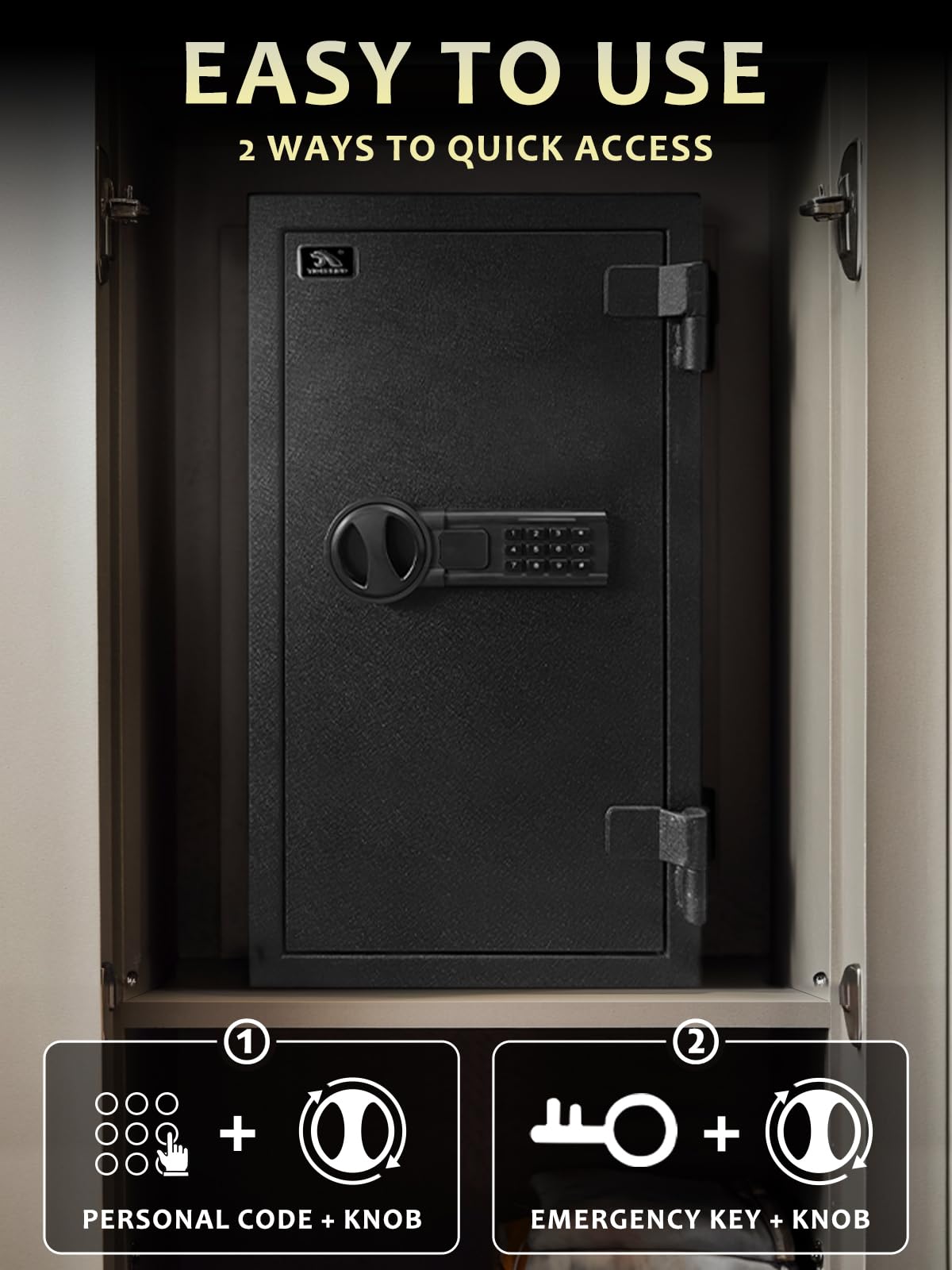 Fireproof Safe Box with Drawer, 3.47 Cu Ft L9943