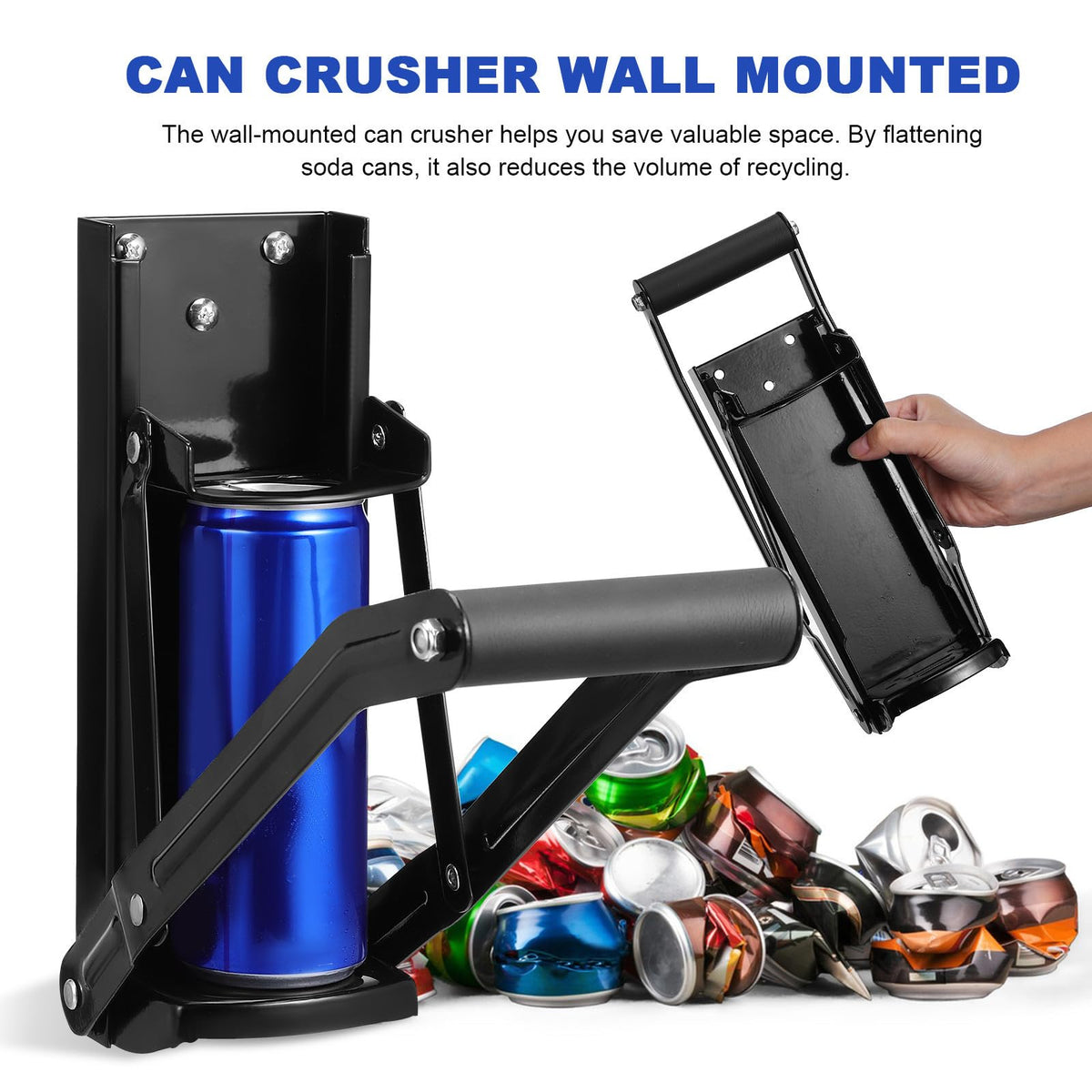 Heavy Duty Wall Mounted Can Crusher with Bottle Opener E5571