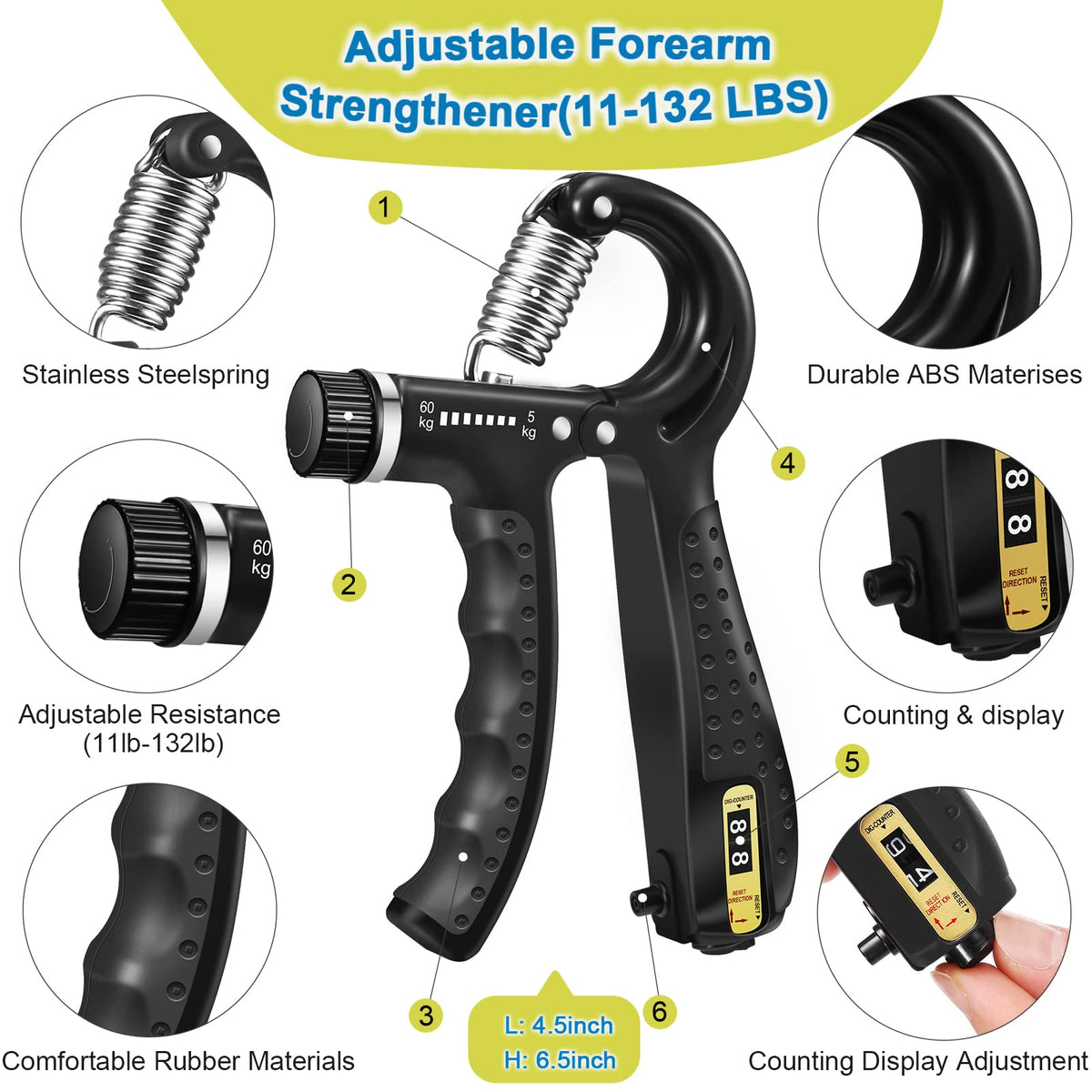 5 Pack Silicone Hand Grip Strengthener Kit Z4822