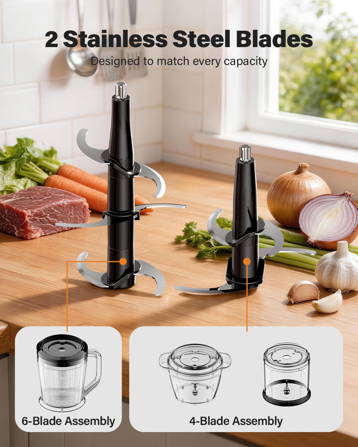 3-in-1 Small Food Processor Blender 400W with 6-Cup Jar G760911