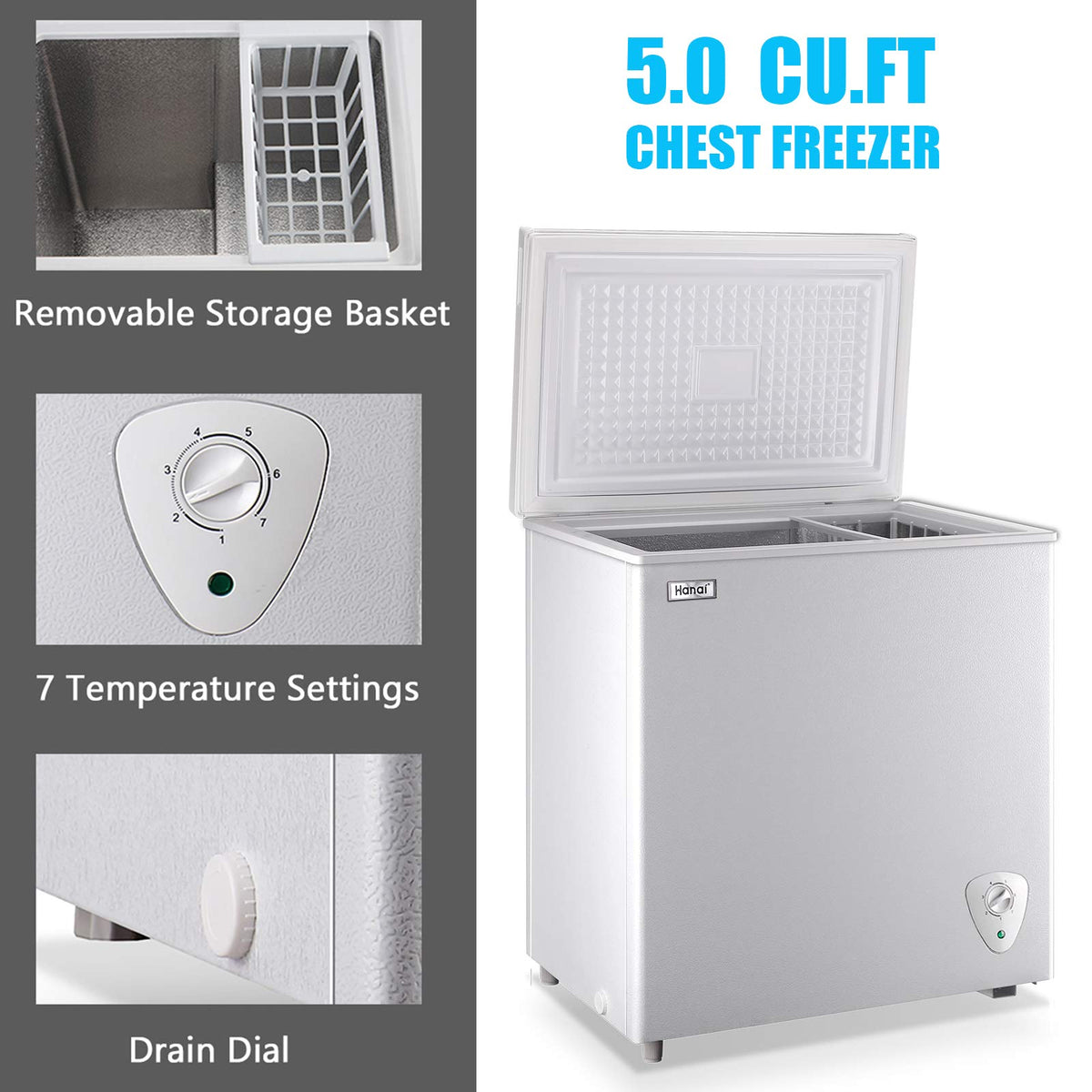 White 5.0 Cu.Ft Chest Freezer R304796