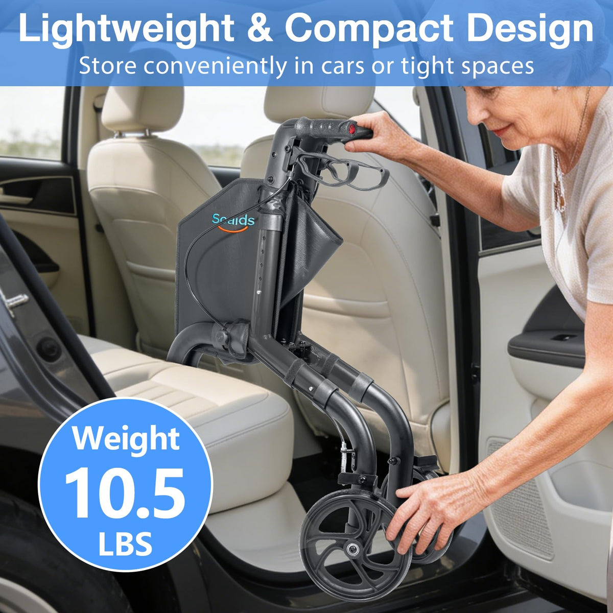 Lightweight Foldable 3 Wheel Walker A739