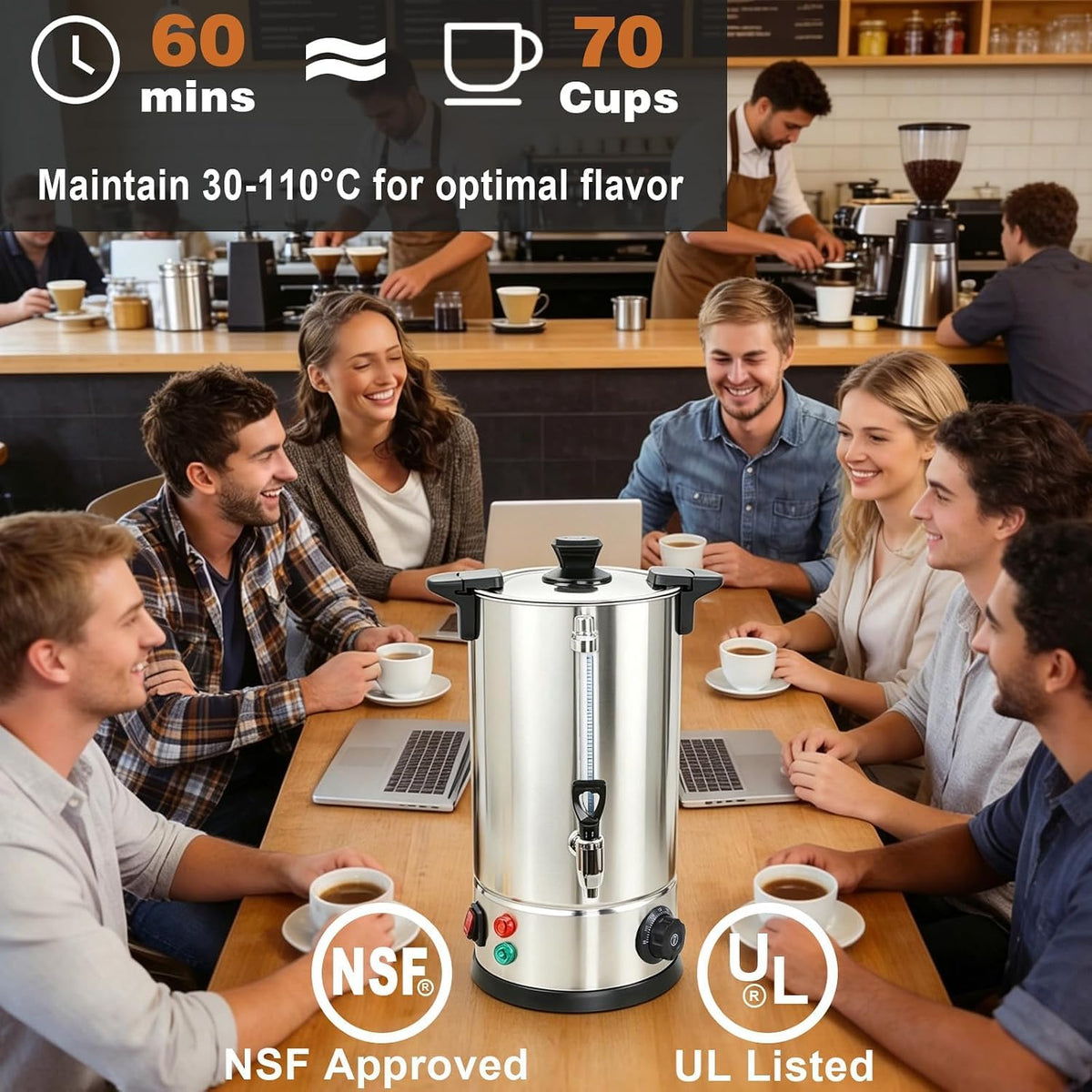 70 Cup Stainless Steel Coffee Urn C378