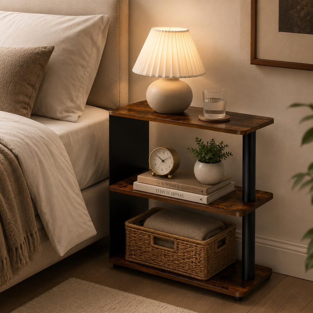 3-Tier Narrow Industrial End Table T60904