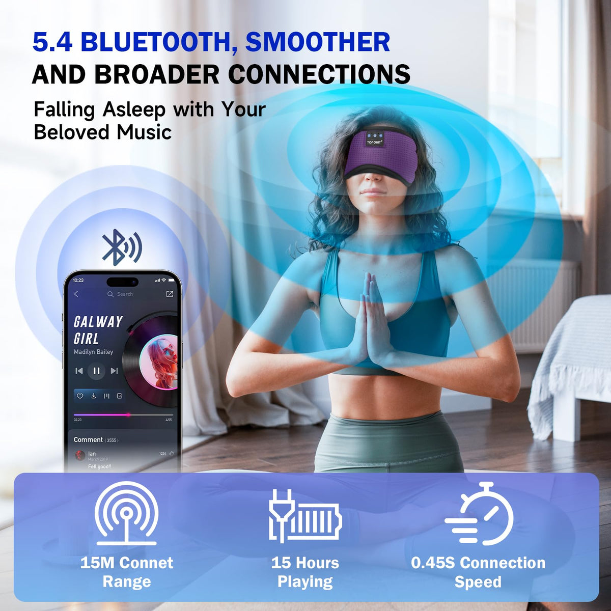 Silk Bluetooth Sleep Mask with Headphones Z558