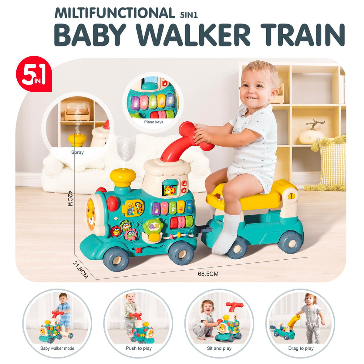 Push and Pull Baby Walker Ride On Toy K838292
