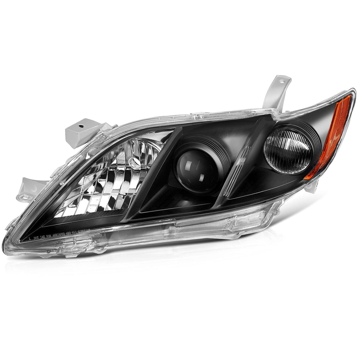 Black Housing Amber Reflector Clear Lens Headlight Assemblies W908441