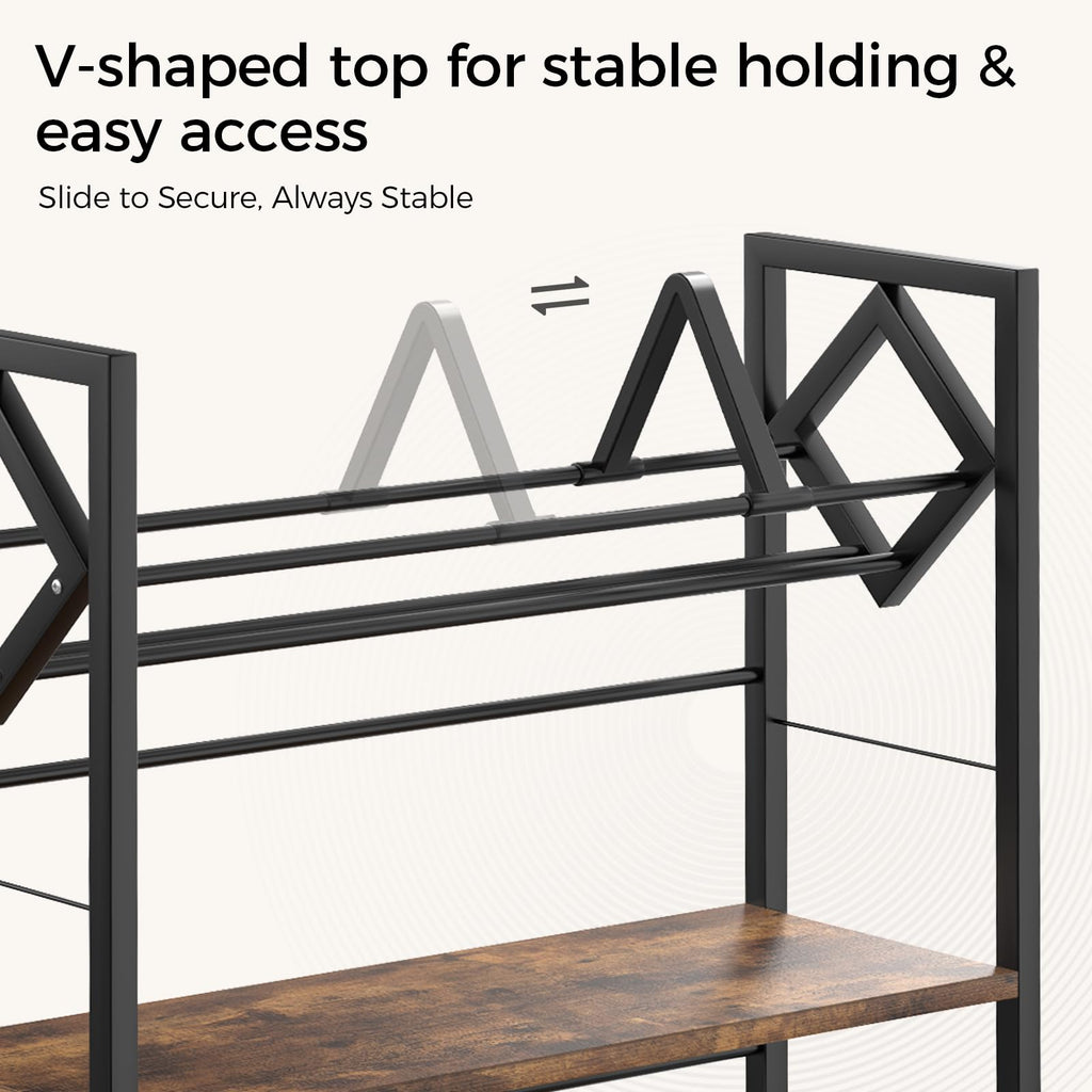 3-Tier Wooden and Metal CD Storage Rack S565413
