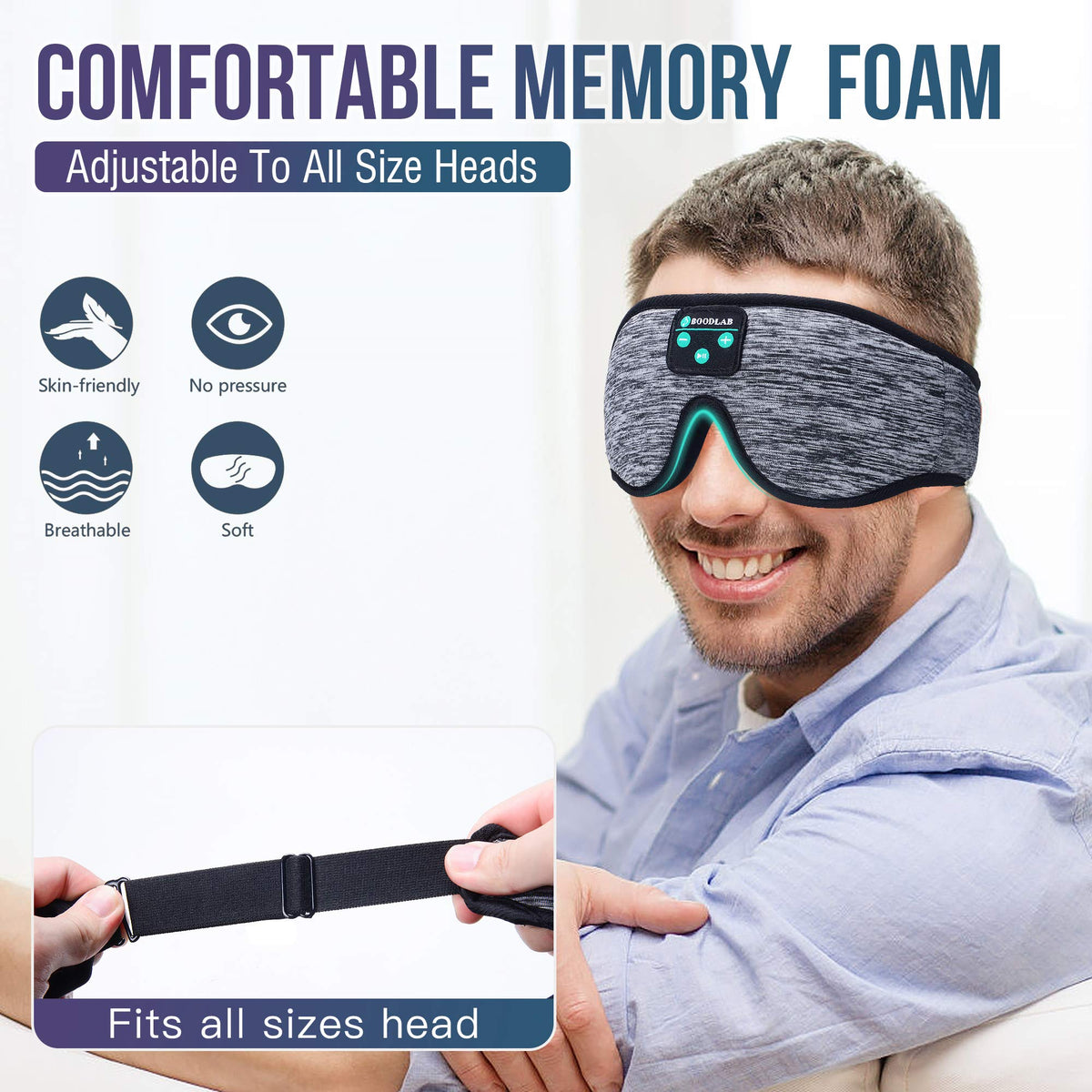 3D Sleep Mask with Bluetooth Headphones B29018