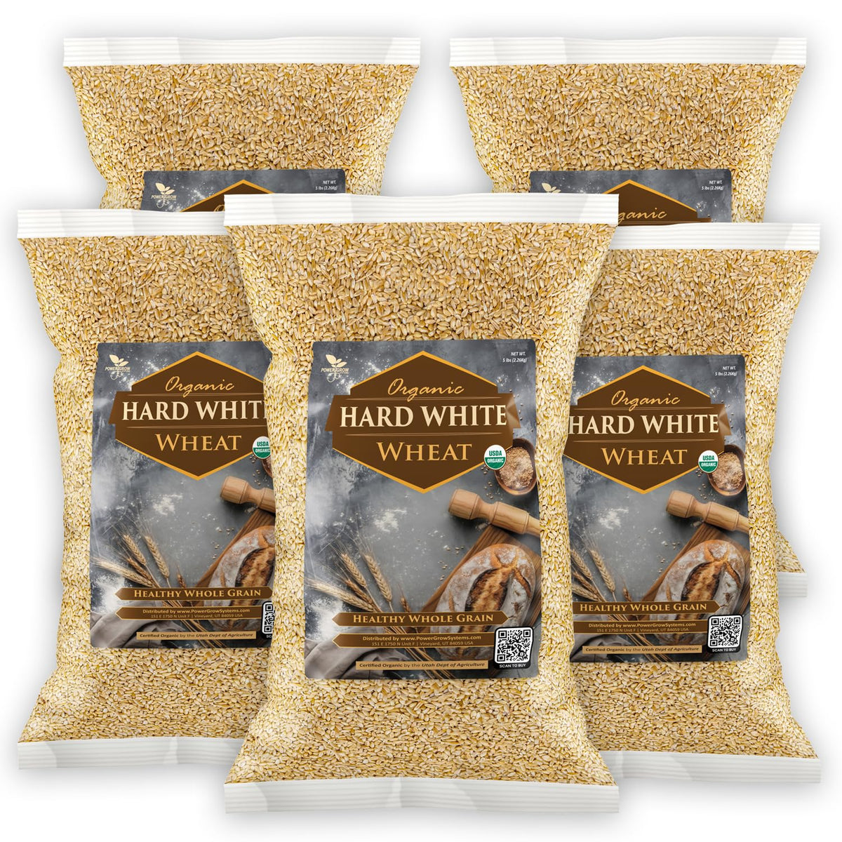 Organic Hard White Wheat Berries 25 Pounds G494739