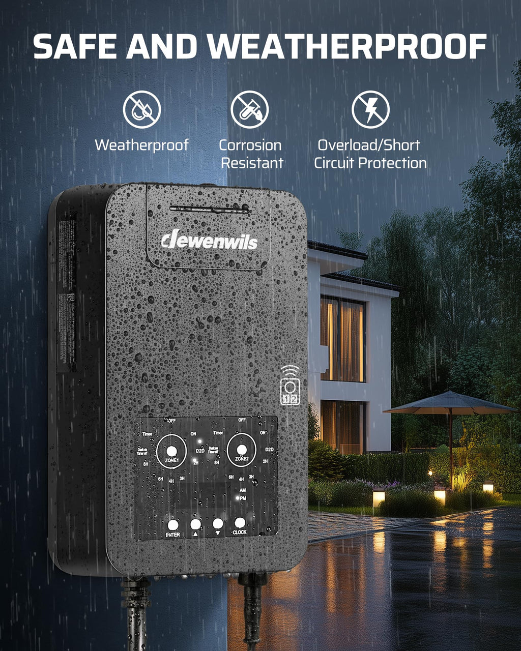 300W Low Voltage Transformer with Remote Photocell Sensor & Timer R39748