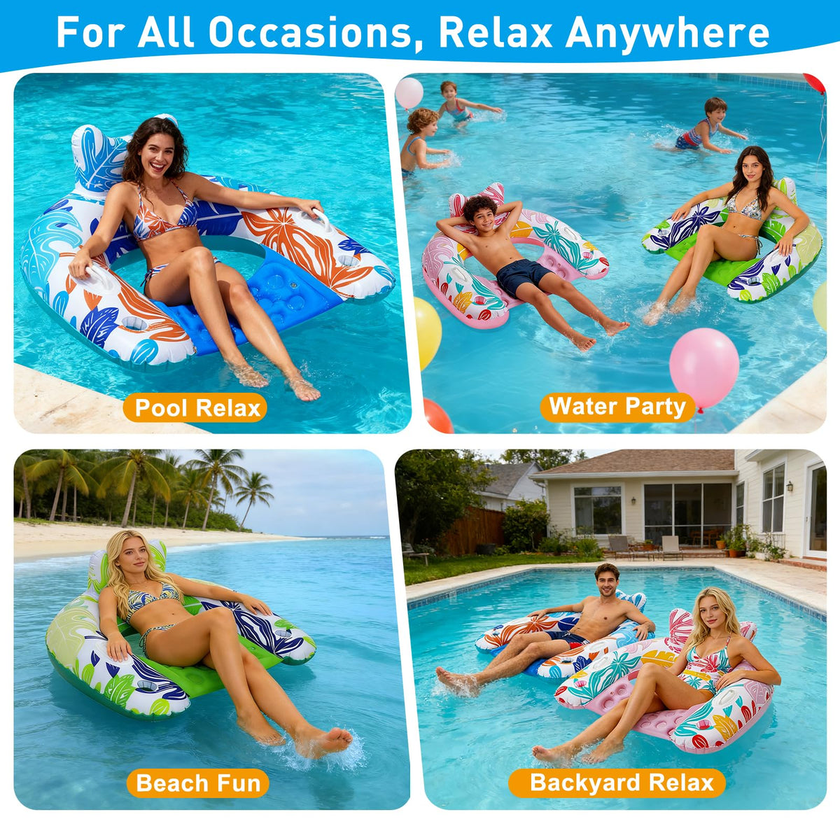 3 Pack Inflatable Pool Floats T317742