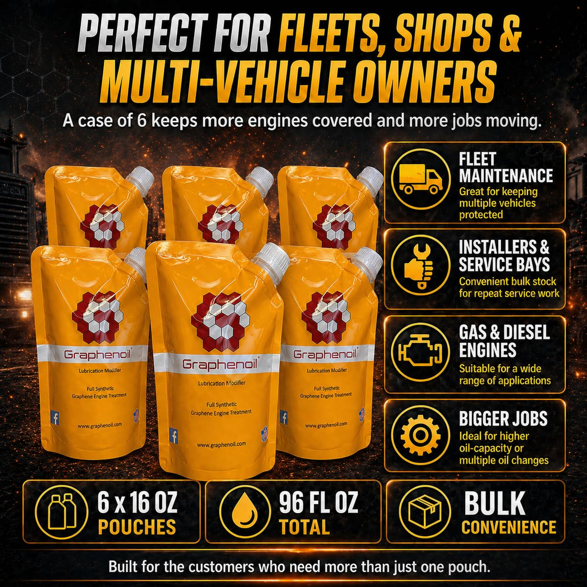 Graphene Engine Treatment, Pack of 6 – 16 oz Pouches E209395