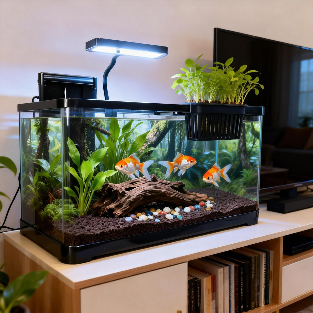 5 Gallon Plastic Aquarium Starter Kit with Filter and LED Light M473892