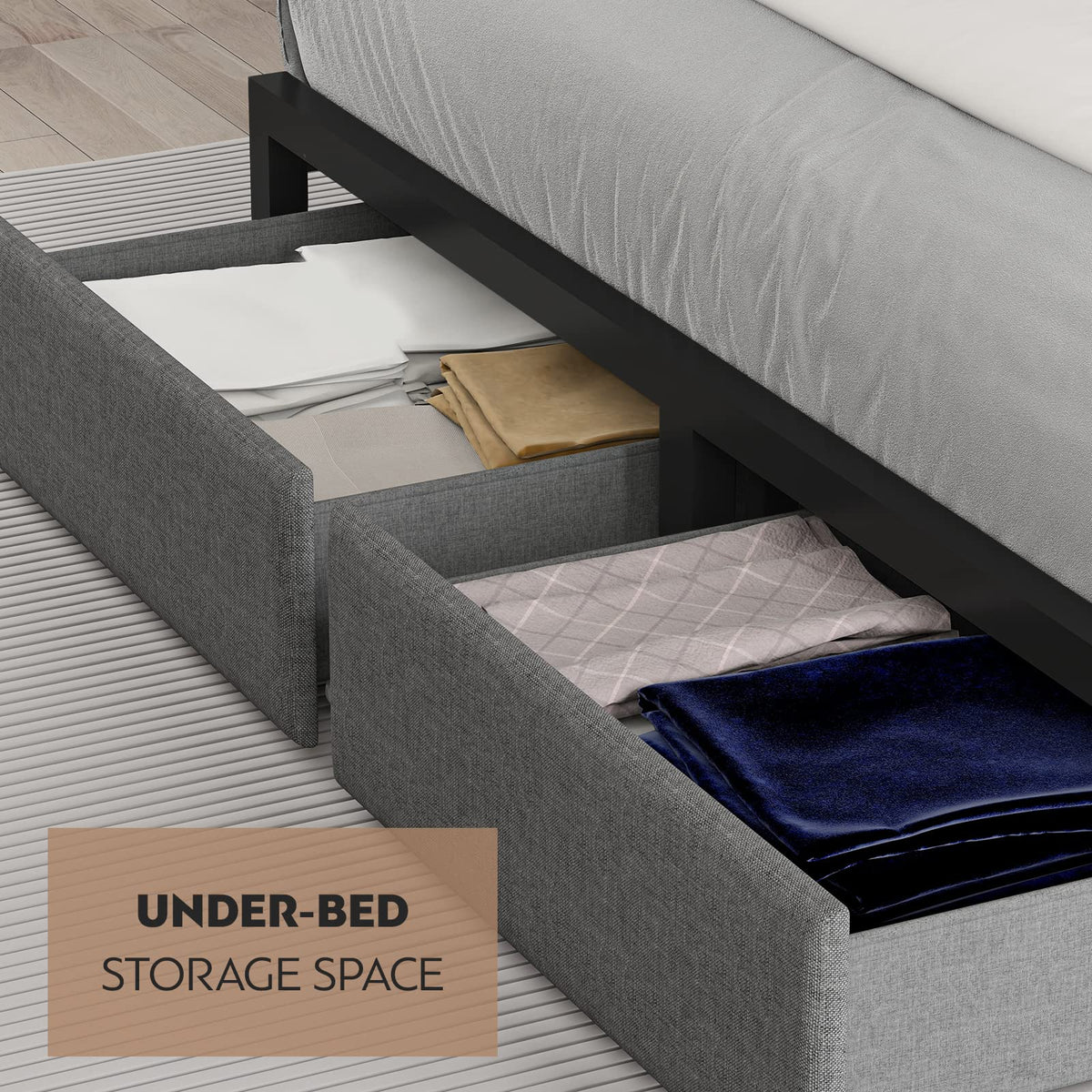 Full Size Storage Bed Frame with Headboard G221