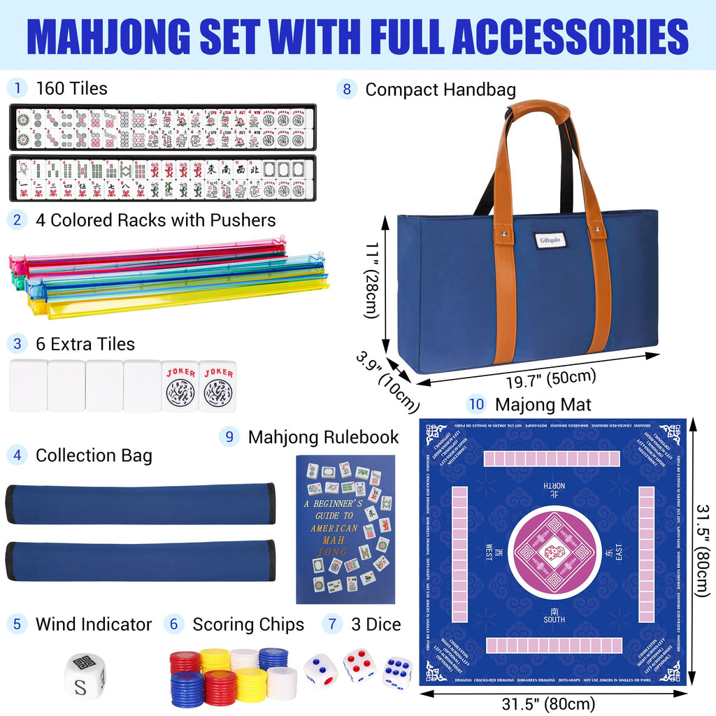 American Mahjong Game Set with Mat and Racks Y687970