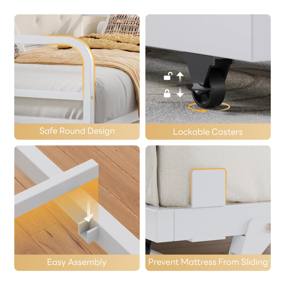 White Daybed with Trundle S490189