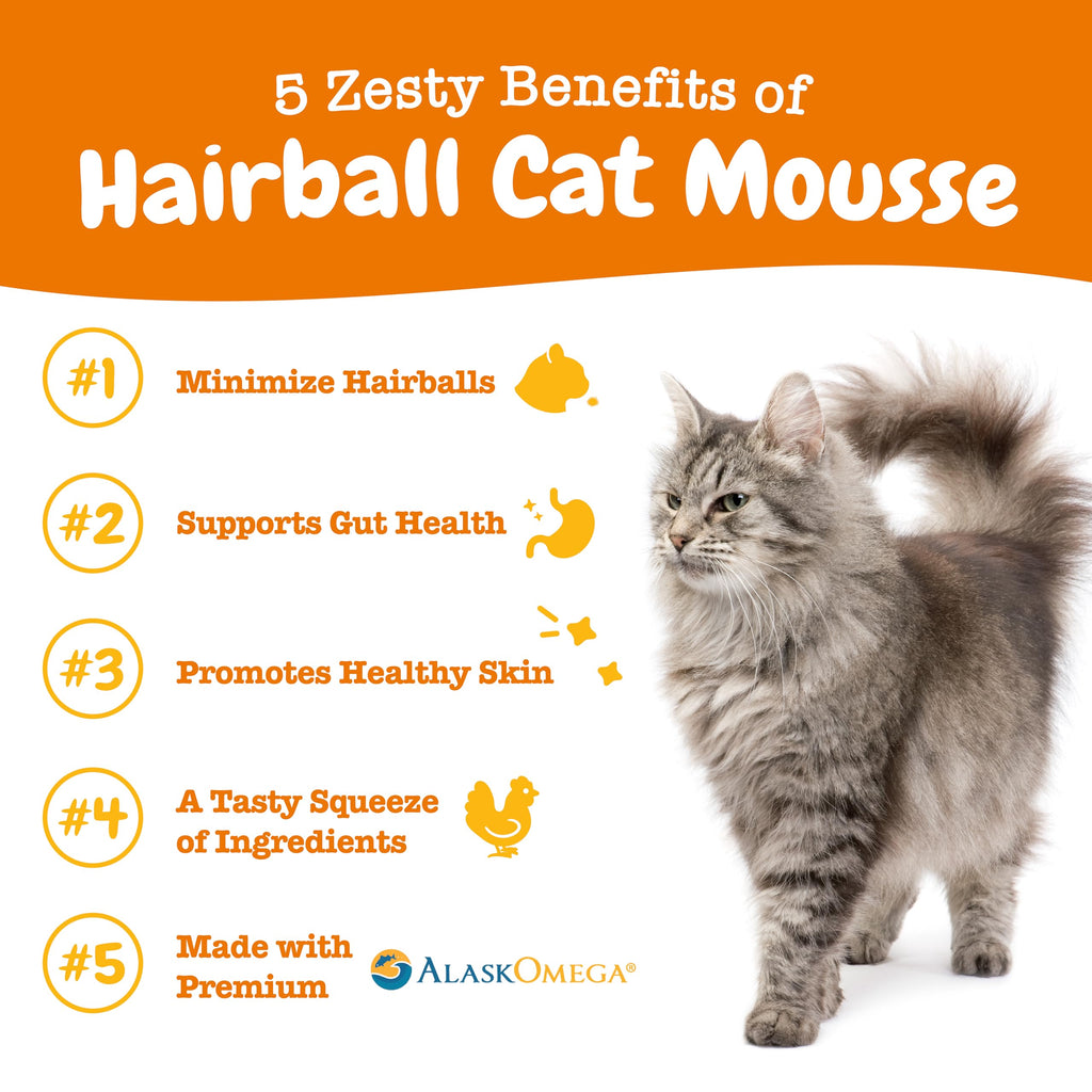Chicken Omega 3 Cat Hairball Mousse 14 Ct O877356
