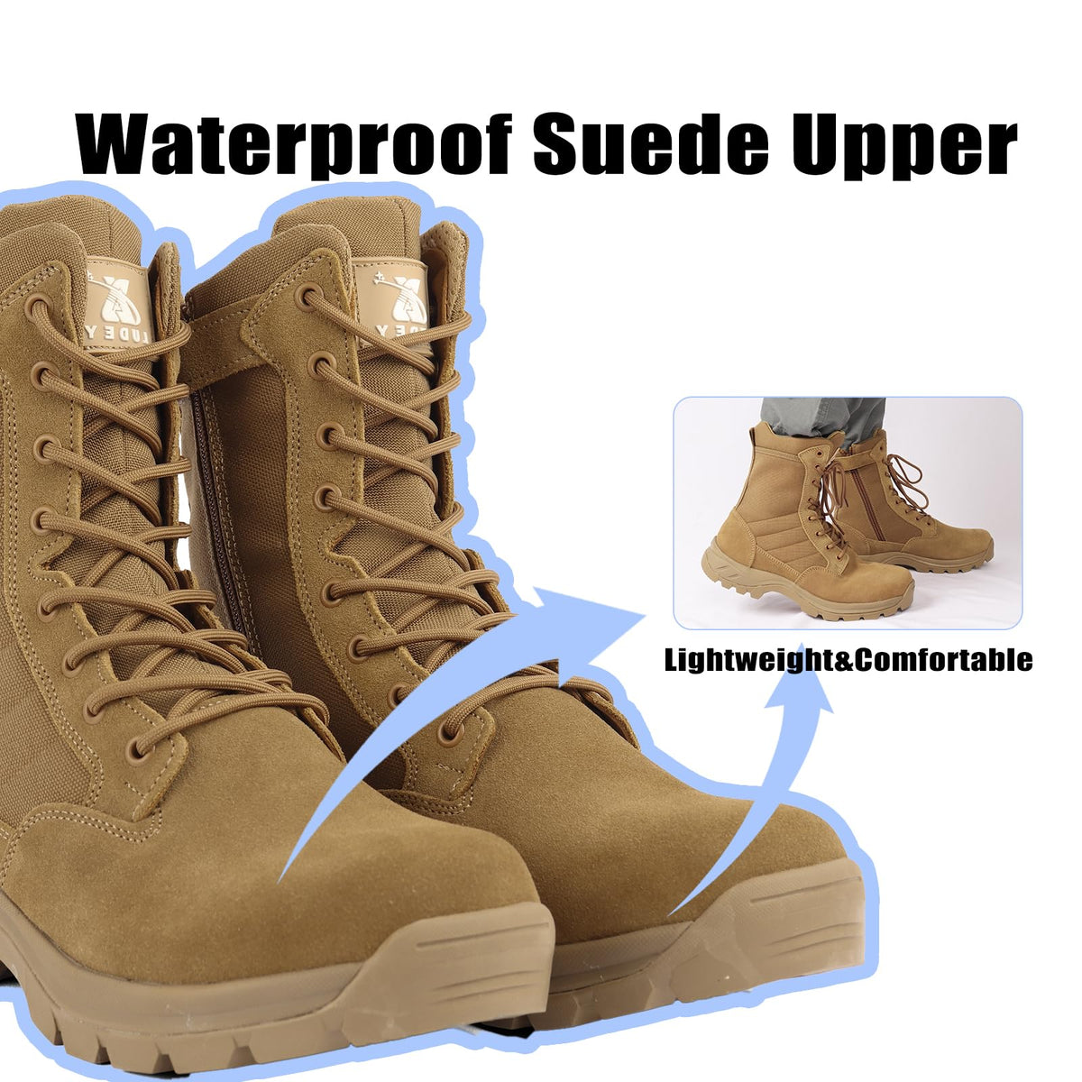 Lightweight Tactical Boots with Side Zipper N872