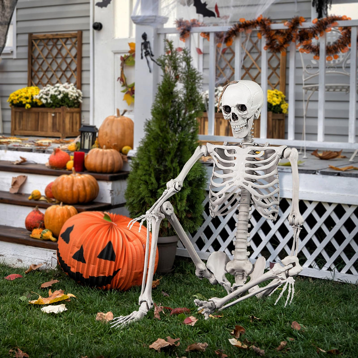 5.4 FT Life Size Posable Skeleton Decoration J351658