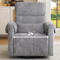 Oversized Chenille Swivel Rocker Recliner Chair with USB Ports Q62085