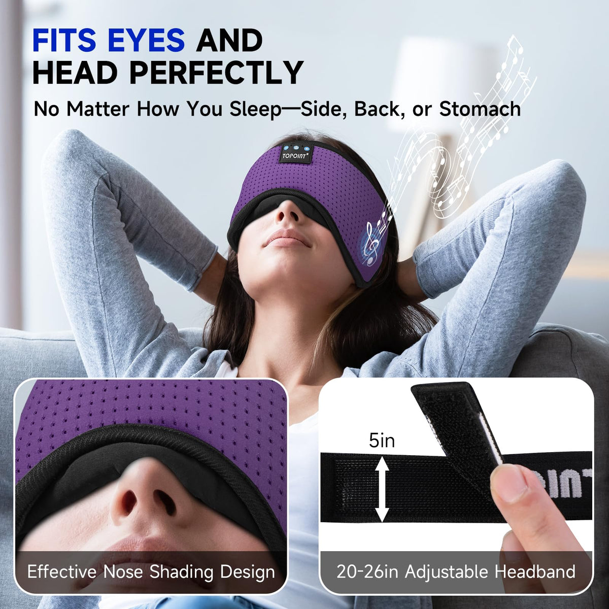 Silk Bluetooth Sleep Mask with Headphones Z558