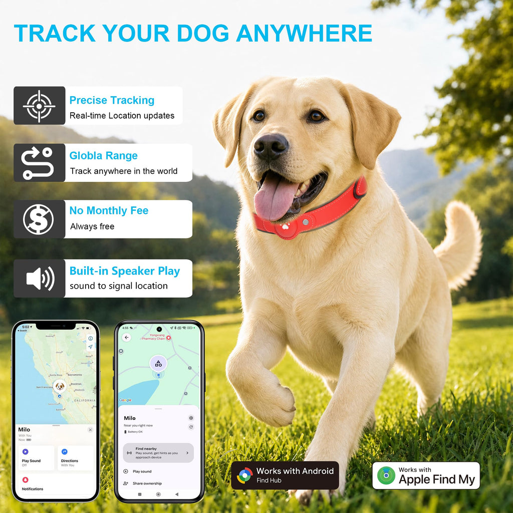 GPS Tracker for Dogs, Pet Location Tracker with Collar I8860